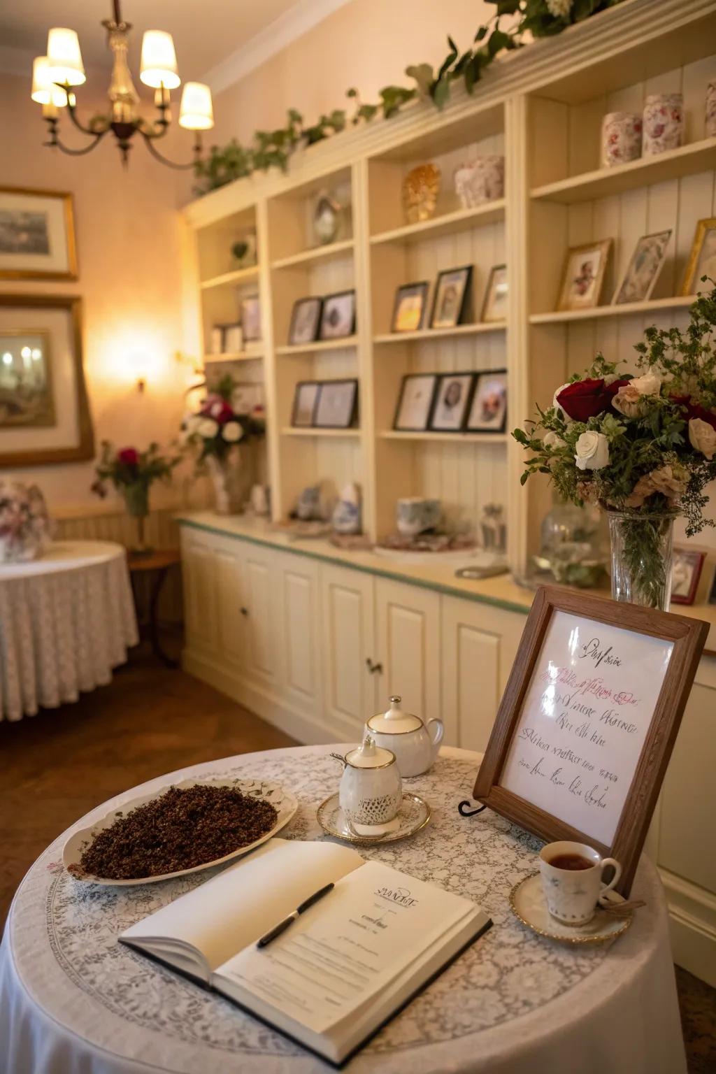 Personal touches make your tea room welcoming and special.
