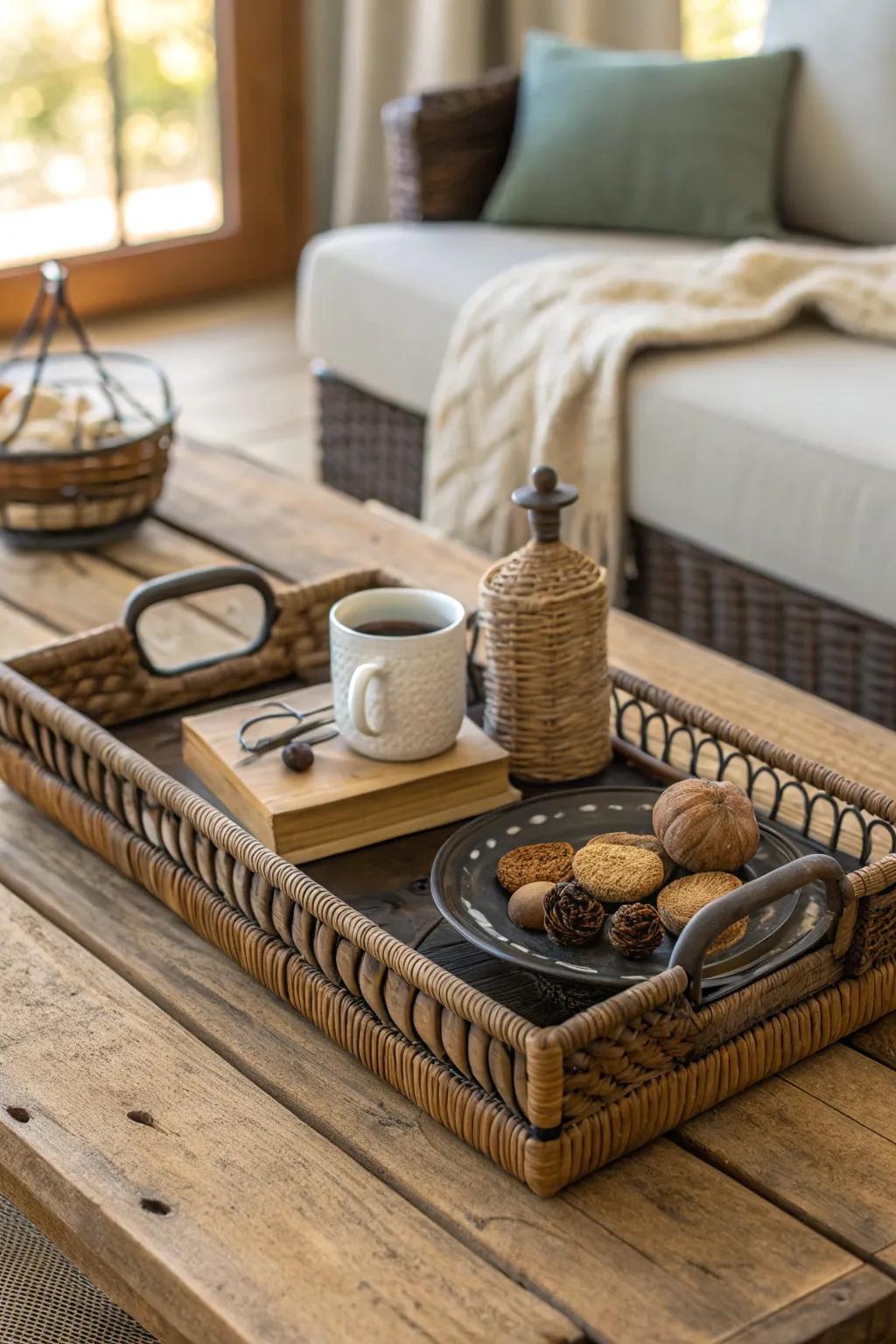 Varied textures create a visually dynamic display.