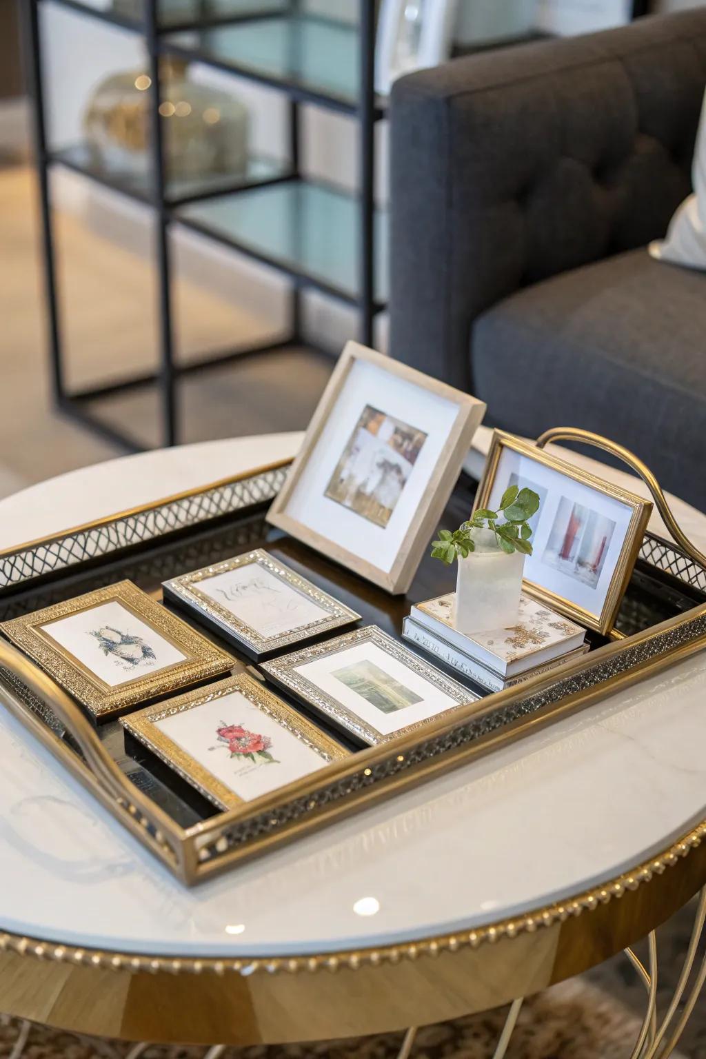 Design an intimate gallery with art displays.