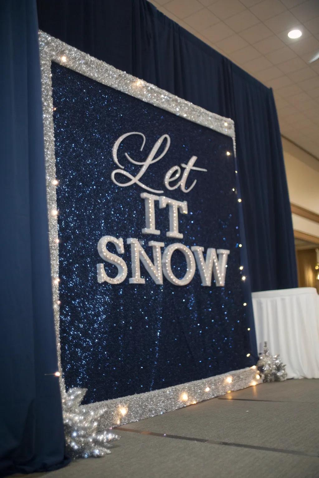 Add sparkle to your holidays with a sign covered in dazzling dust.