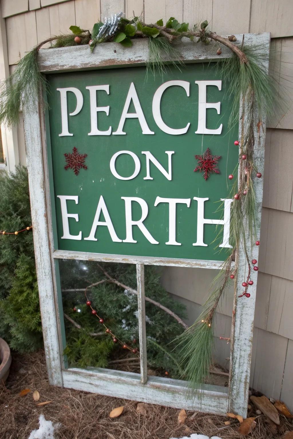 Go green with an eco-friendly Christmas sign.