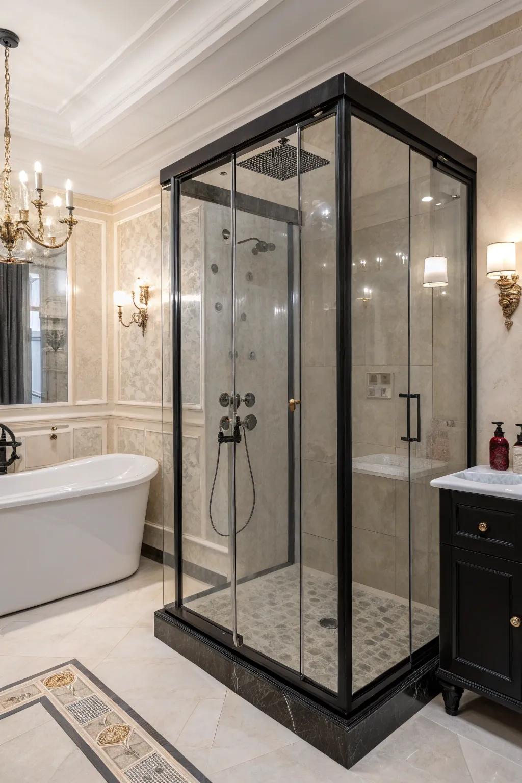 Glass enclosures maintain an open and elegant feel.