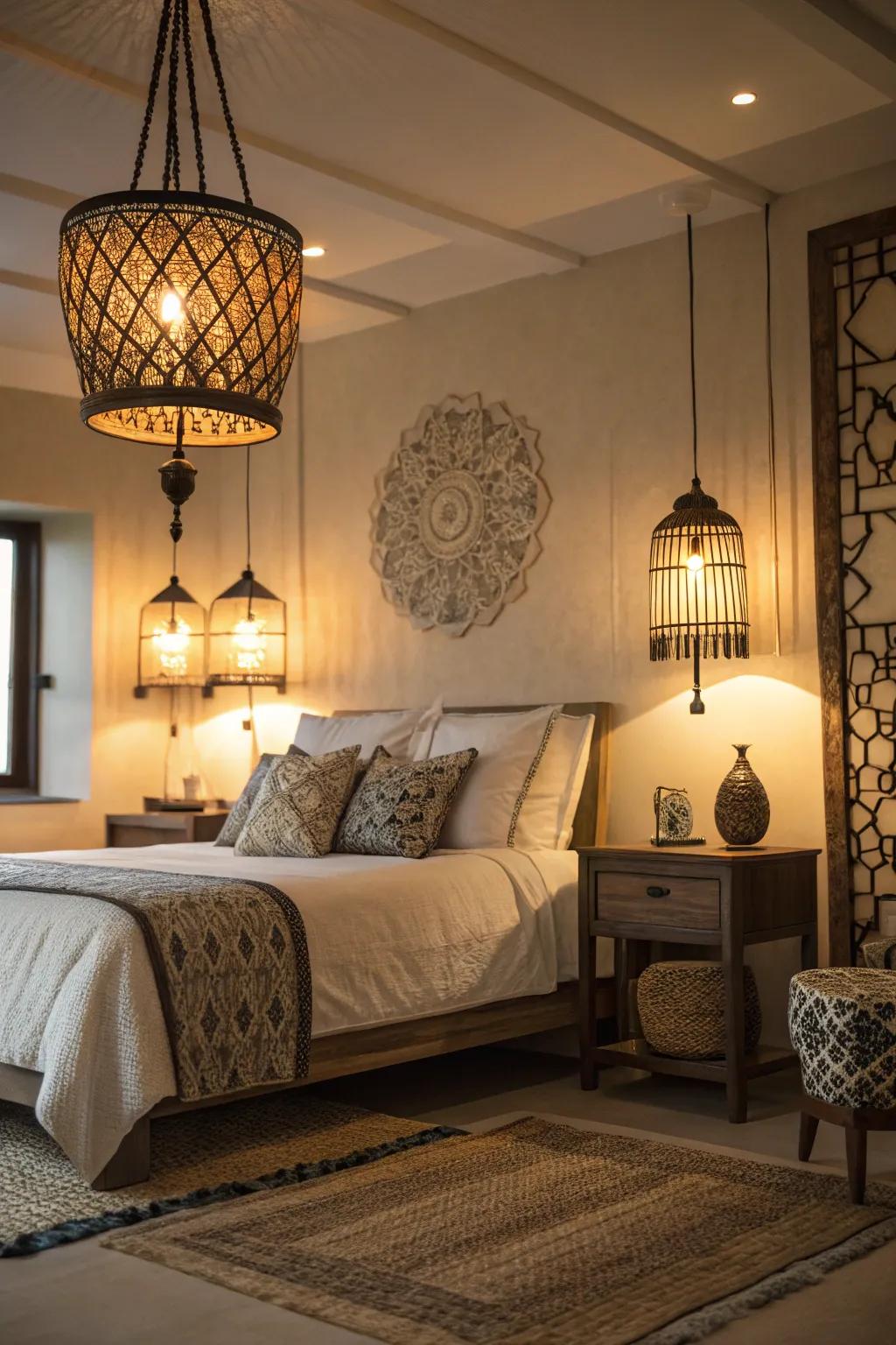 Layered illumination enhances and effect.