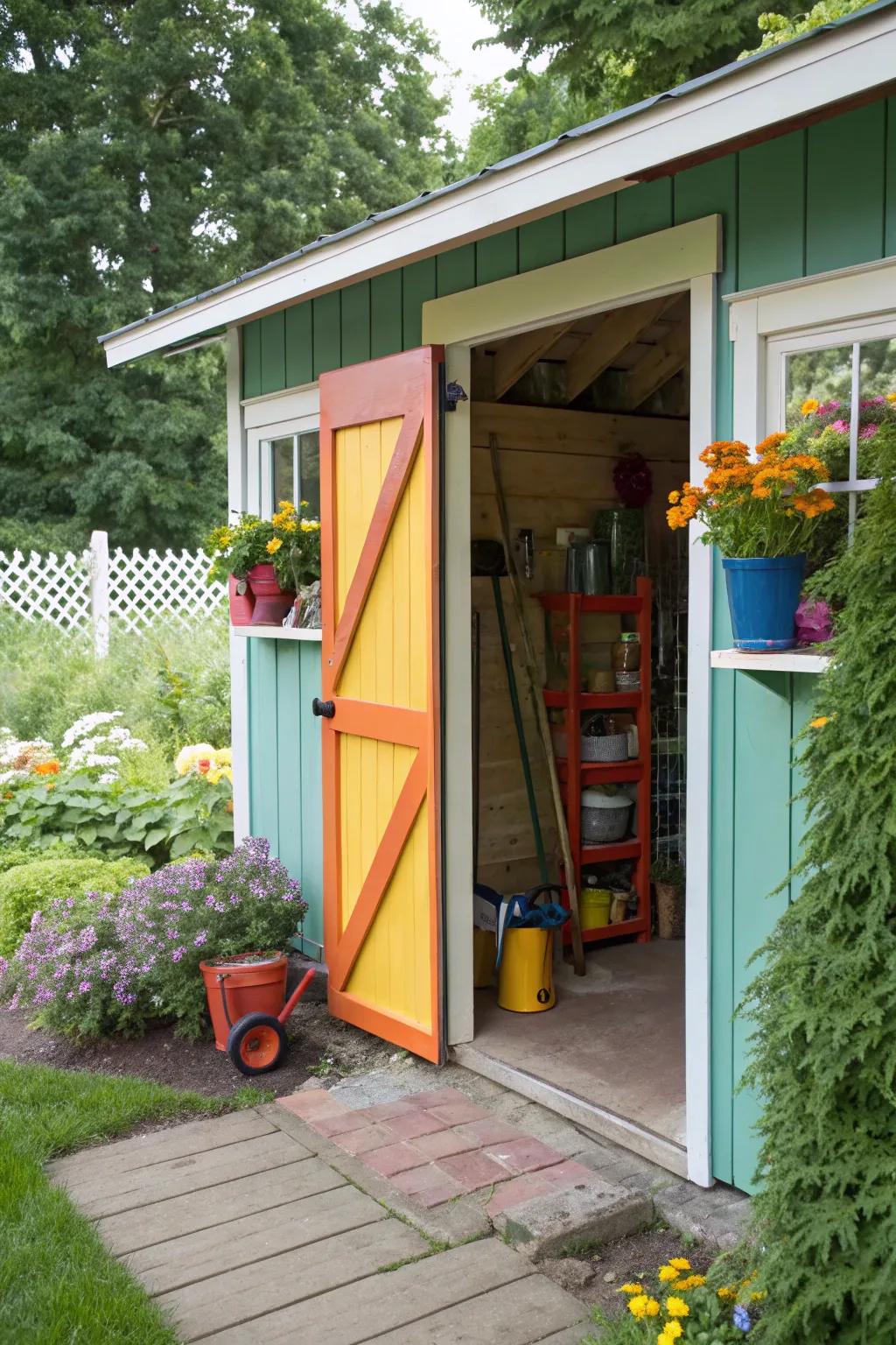 A Dutch door adds charm and functionality.