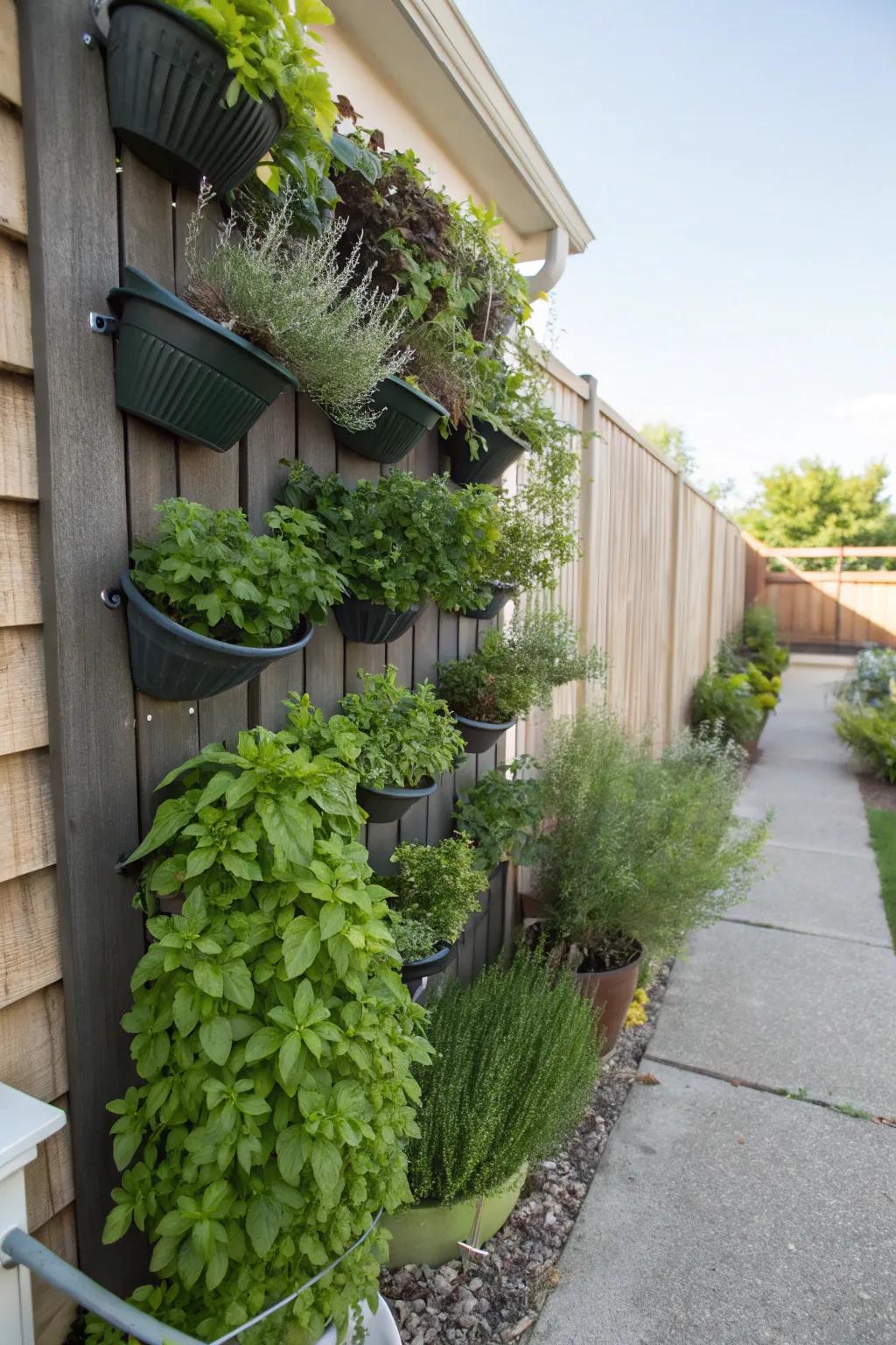 Vertical spice gardens are both beautiful and functional.