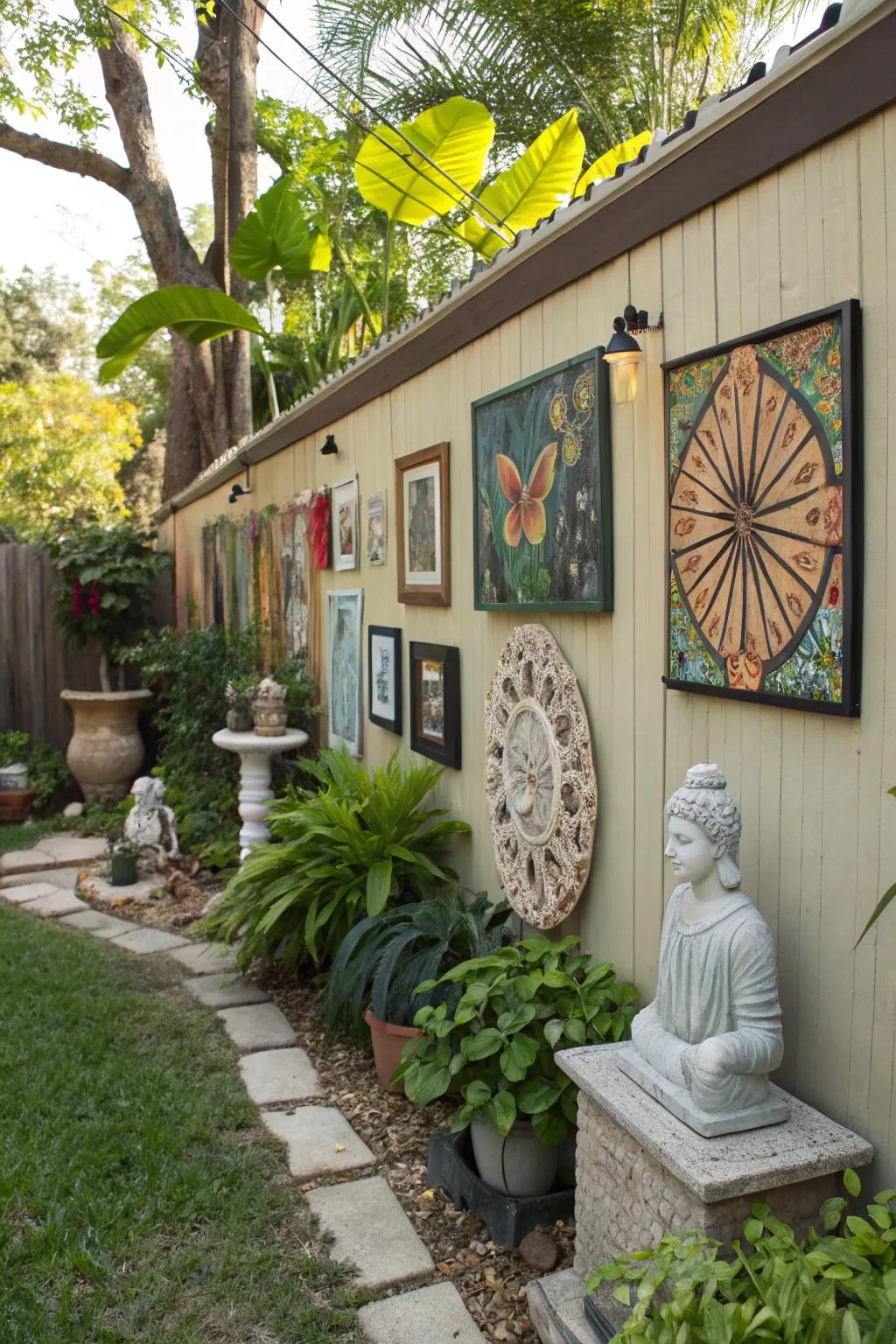 Art walls articulate personal flair.