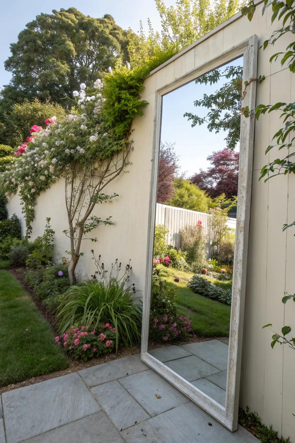 Reflective walls amplify visual area.