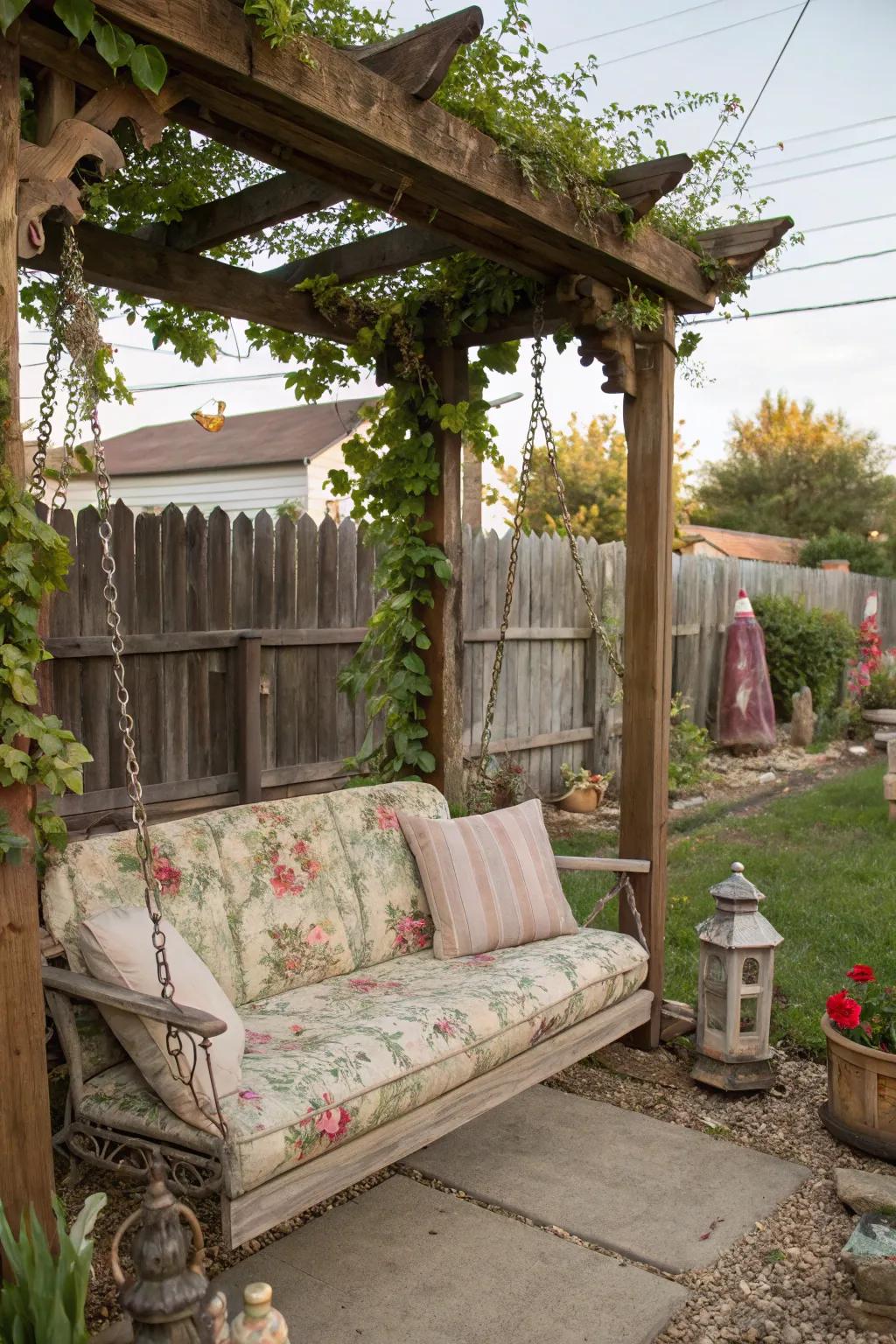 Bring vintage charm with repurposed materials.