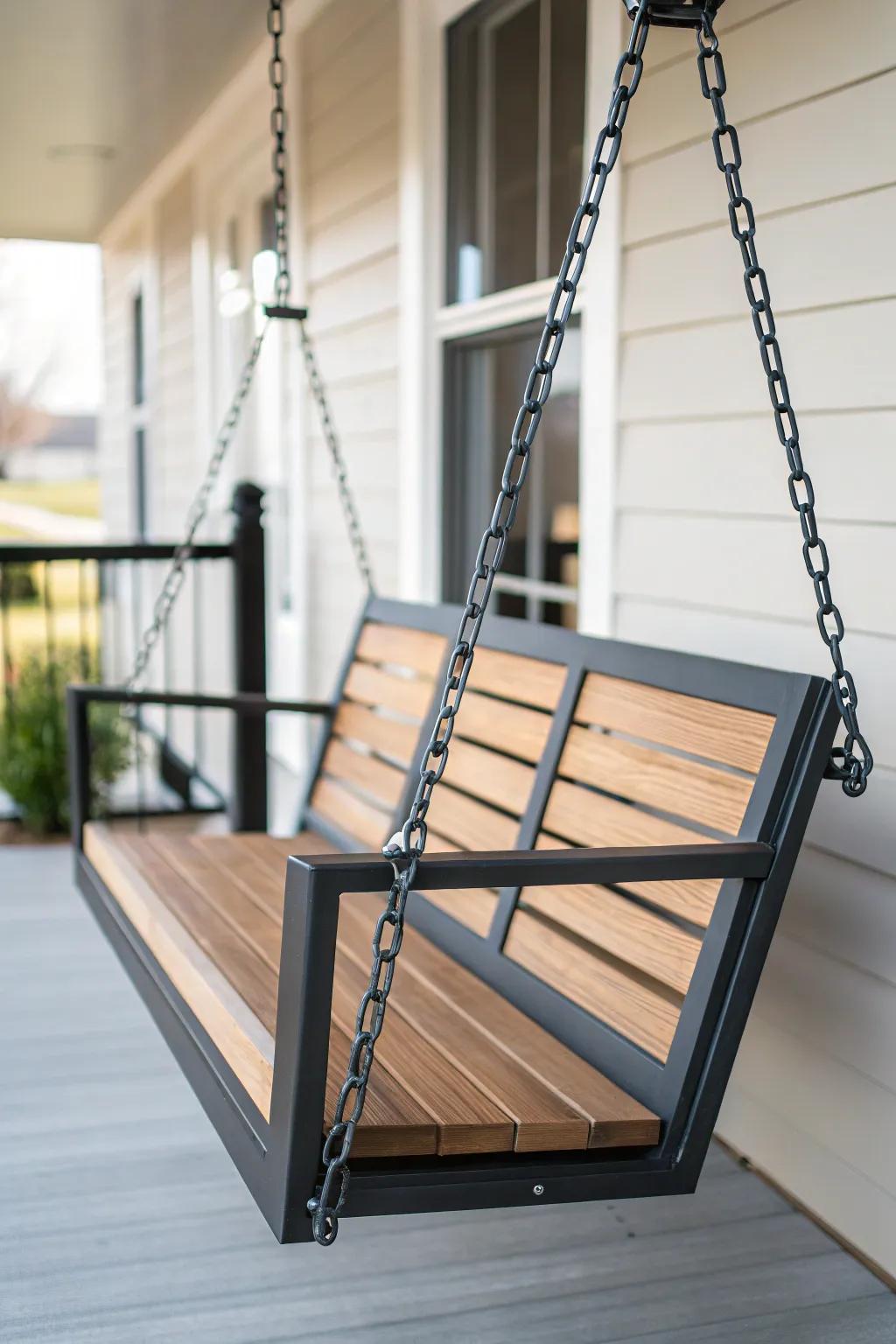 Blend materials for a modern twist on a classic swing.