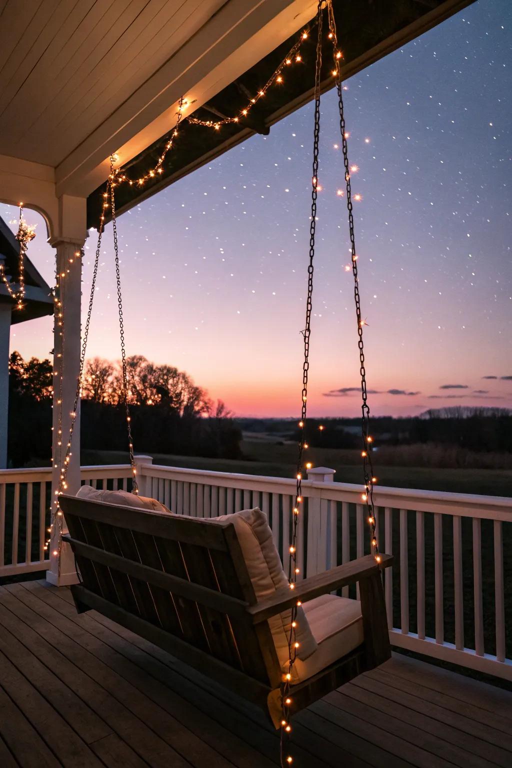 Set a magical scene with string lights.