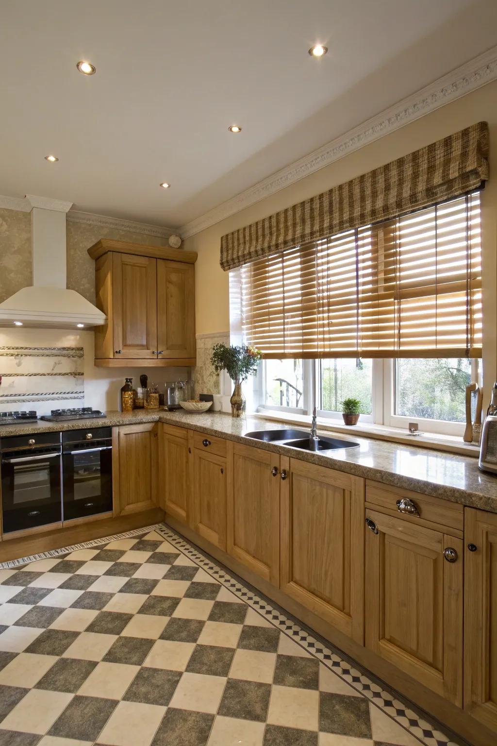 Classic kitchen with Venetian blinds