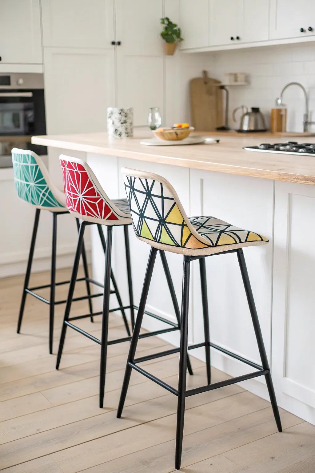 Geometric patterns adding a modern edge.