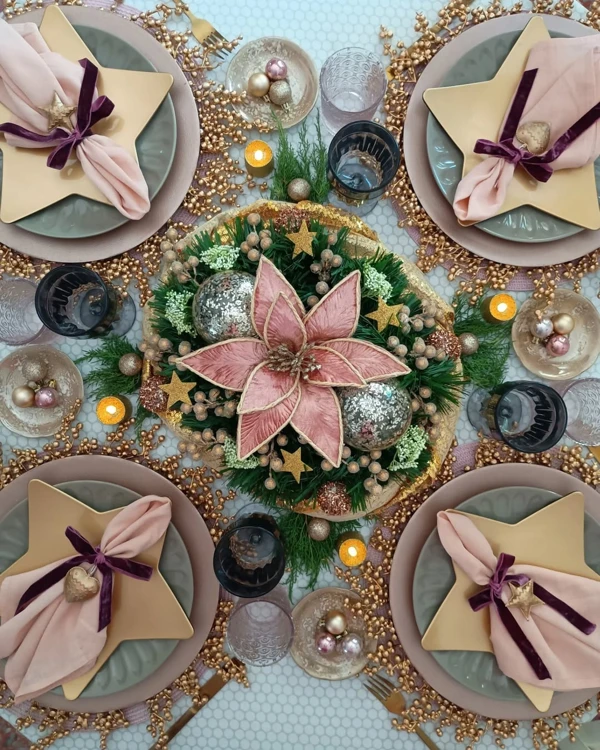 Emerald and Gold Table Setting