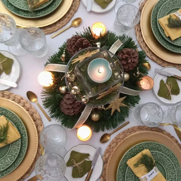Silver and Gold Table Setting