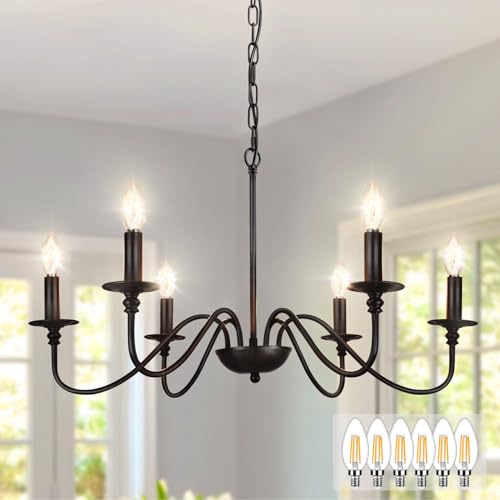 Wrought Iron Candle Chandelier Overhead