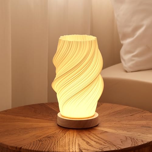 2. Vintage Boho Table Lamp (Wavy, Medium)