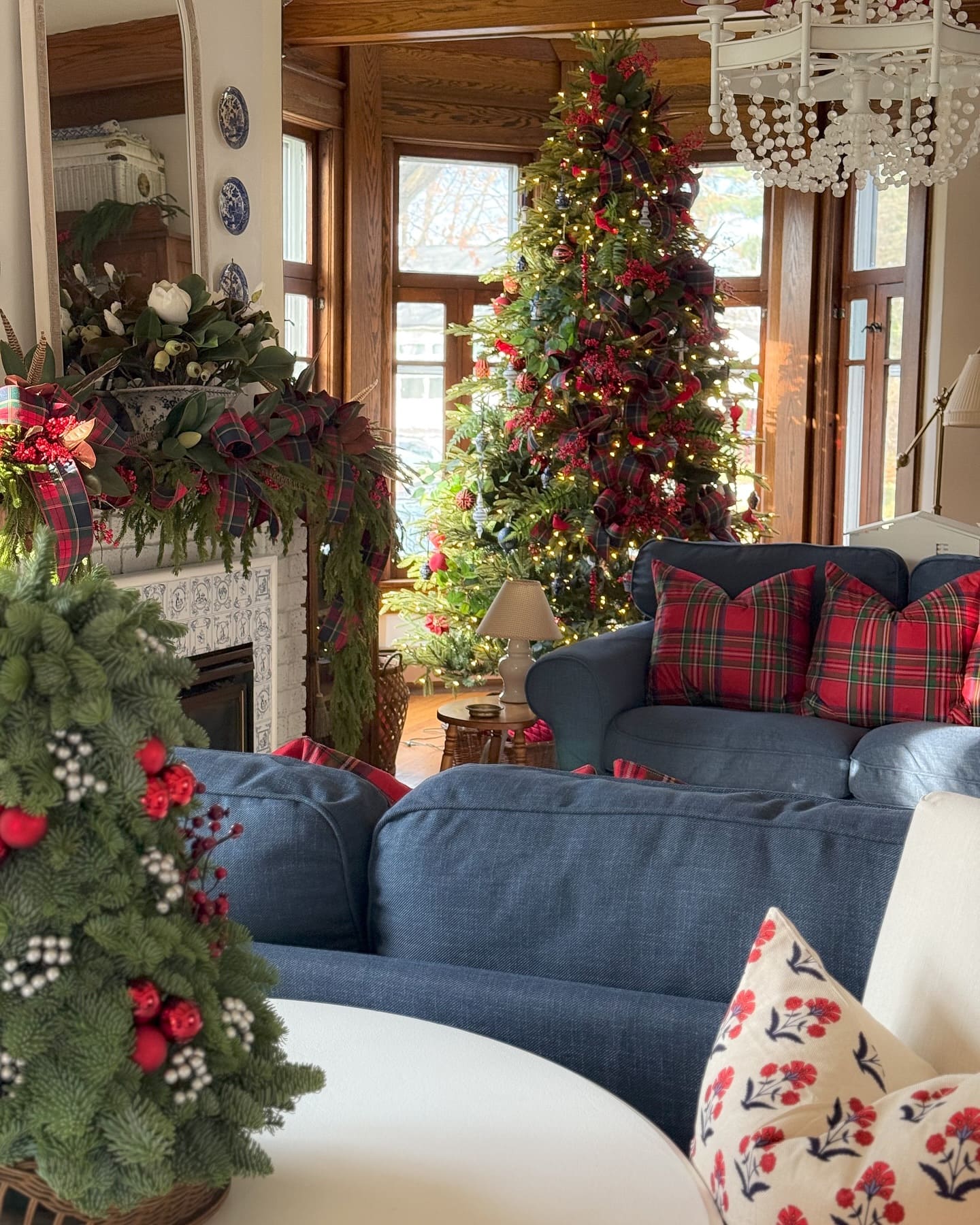 Plaid and Lush Greenery