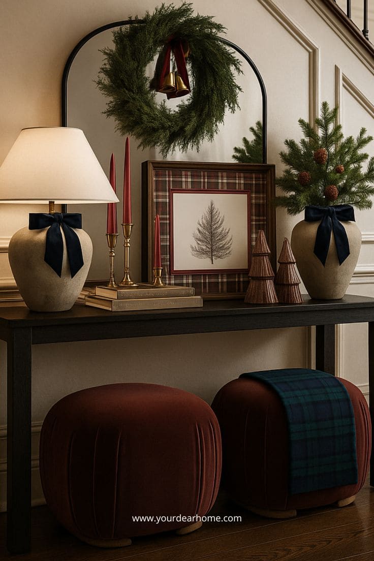 Traditional Christmas Console Setup