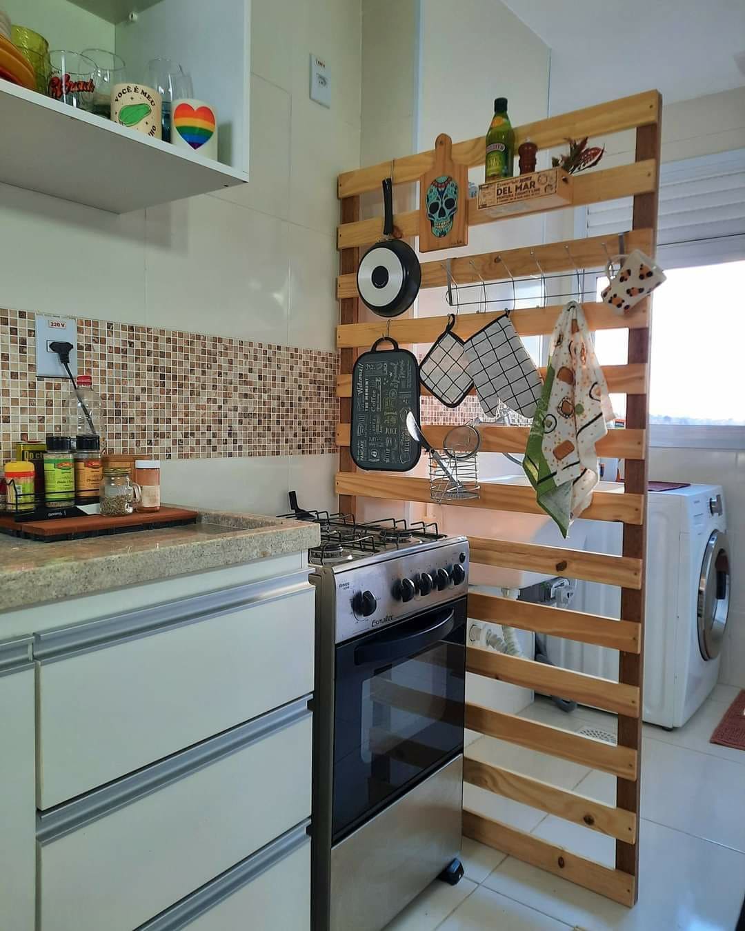 Multi-Functional Slatted Wood Divider