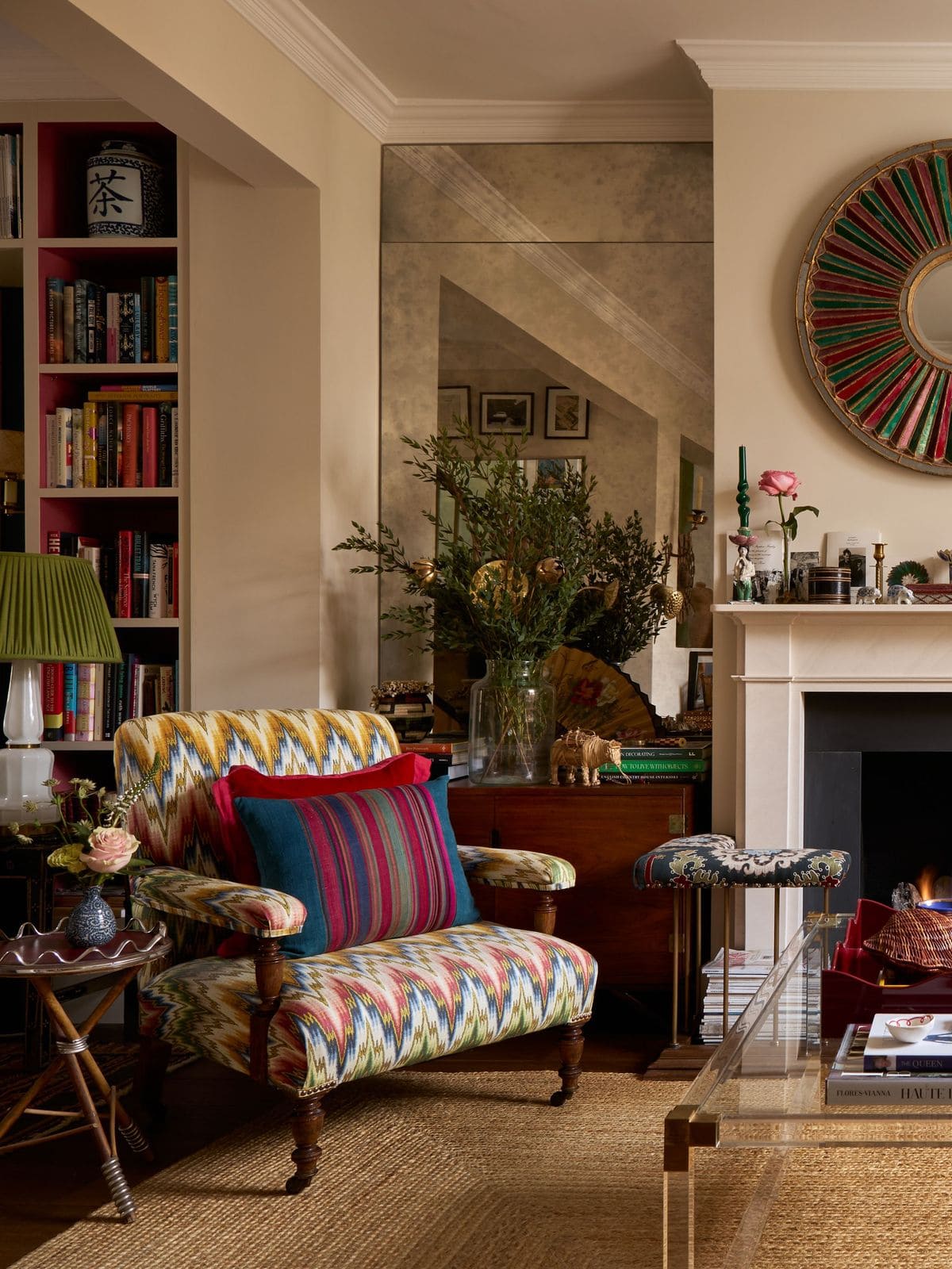 Eclectic Fireside Reading Corner