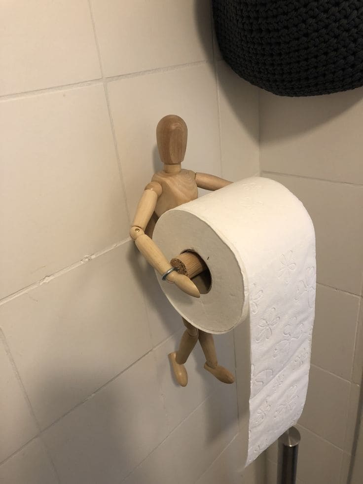 Playful Wooden Figure Holder