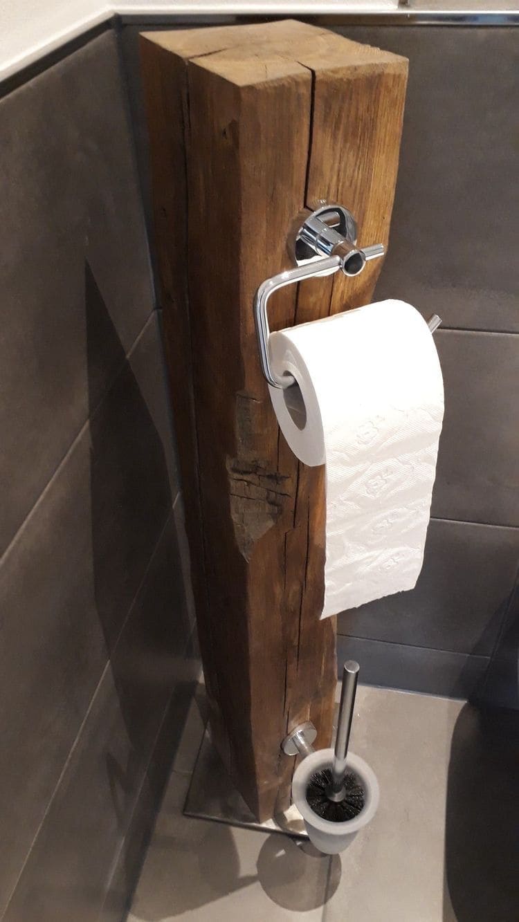 Rustic Beam Toilet Paper Stand
