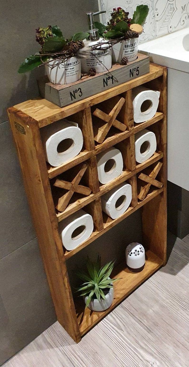 Tic-Tac-Toe Toilet Storage