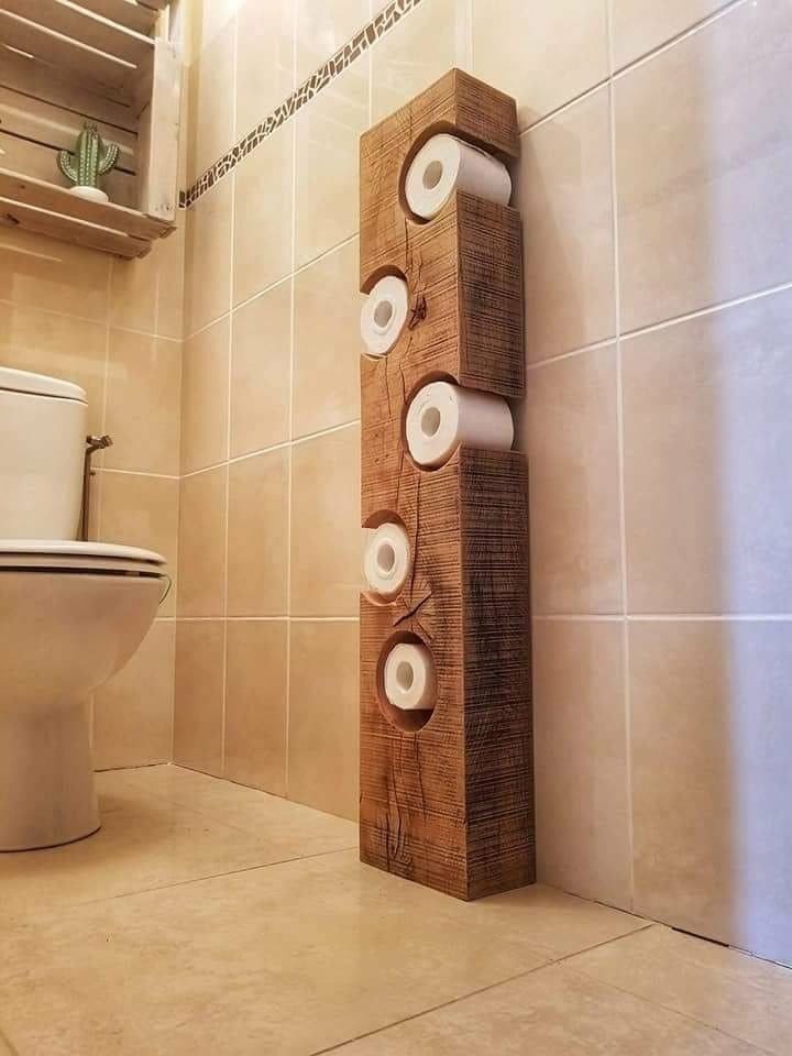 Rustic Timber Roll Storage