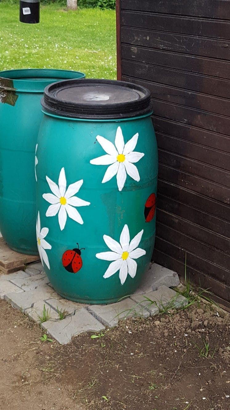 Daisy and Ladybug Rain Barrel
