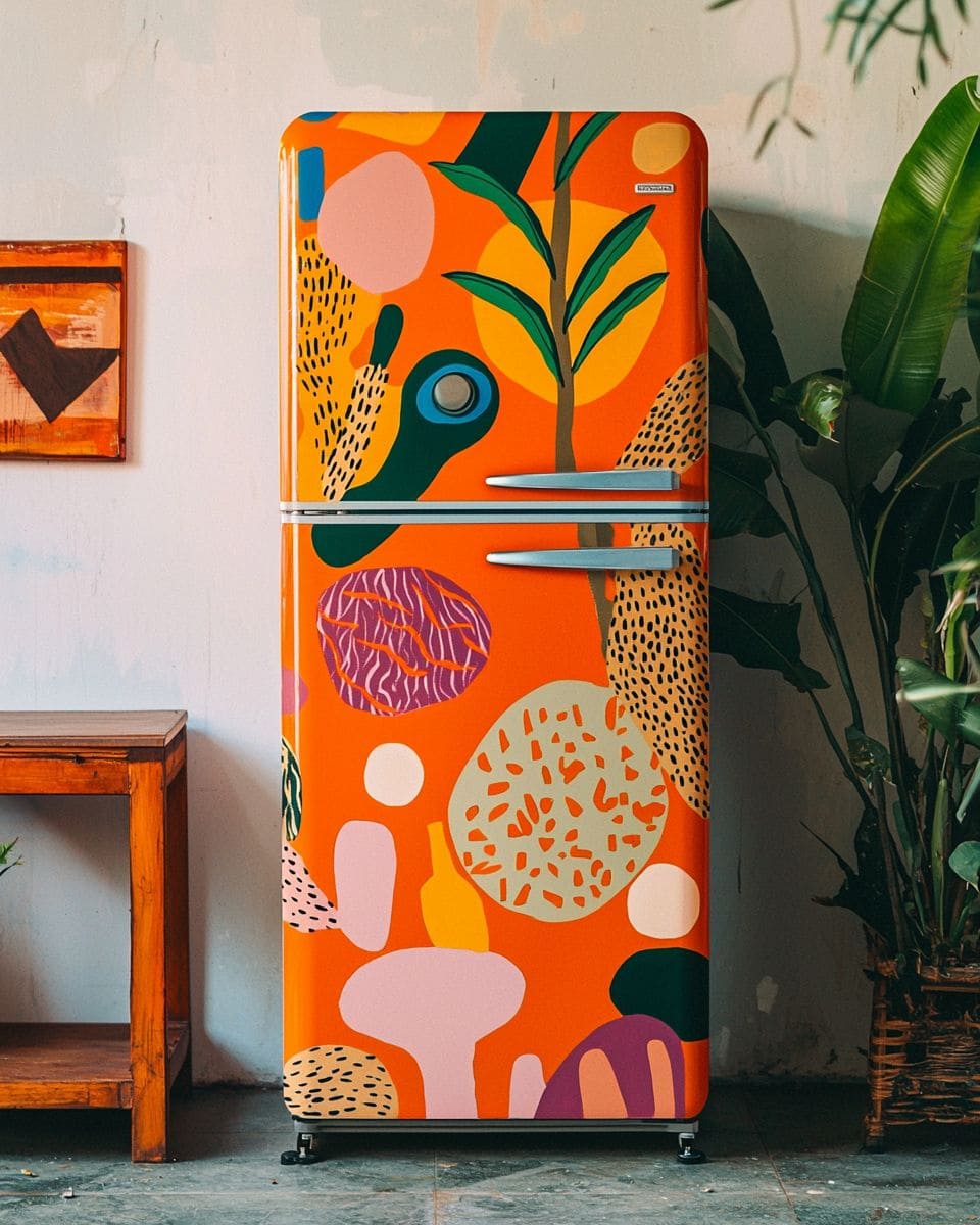 Vibrant Abstract Expression Fridge Wrap