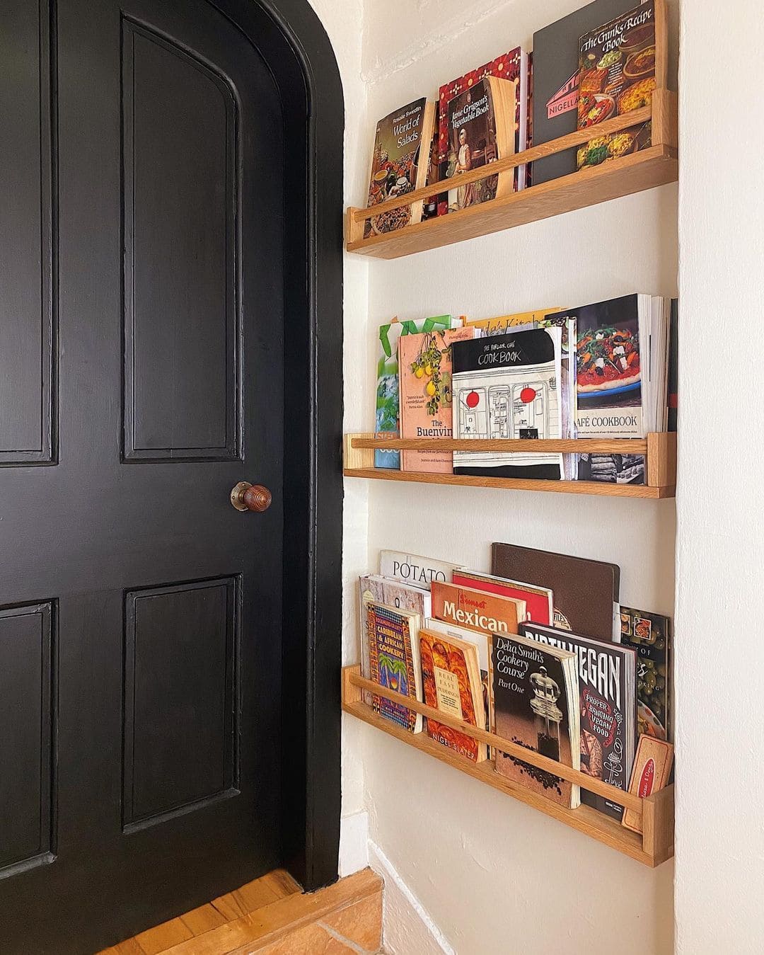 Slim Wall Racks for Cookbooks