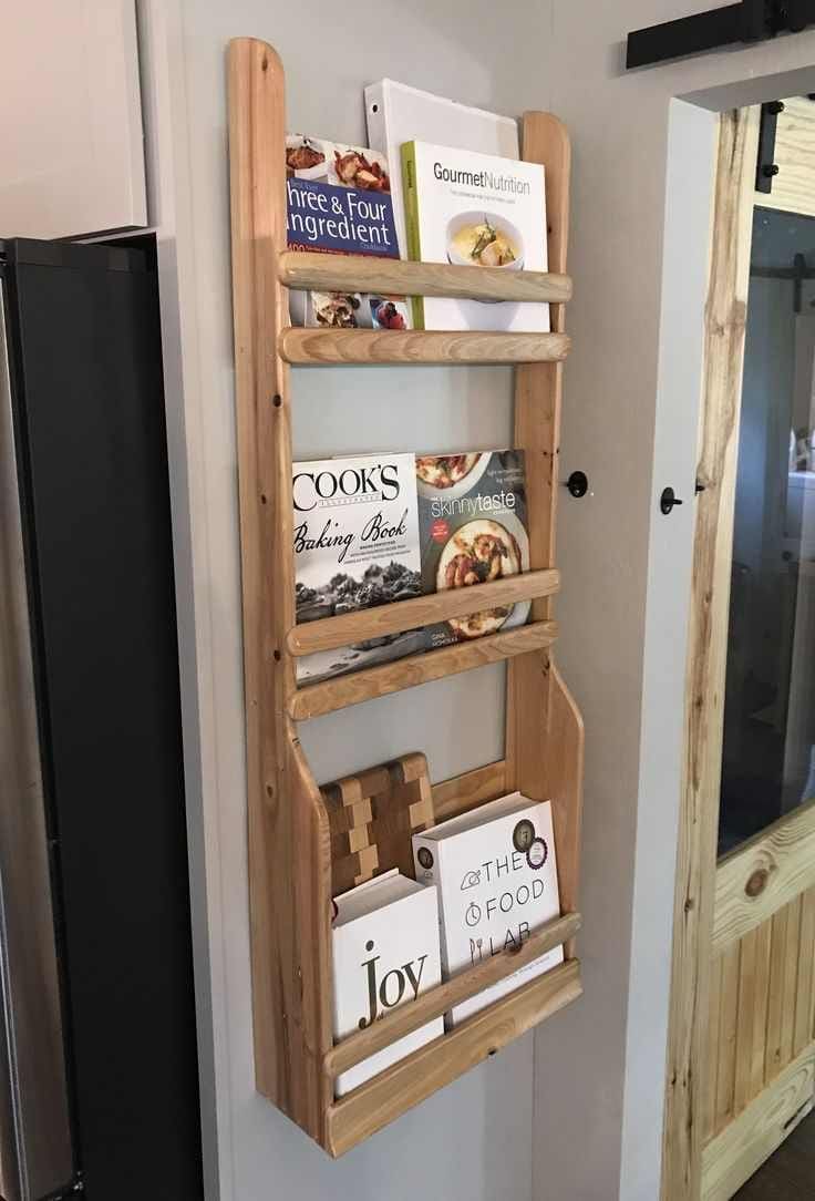 Rustic Ladder-Style Cookbook Rack