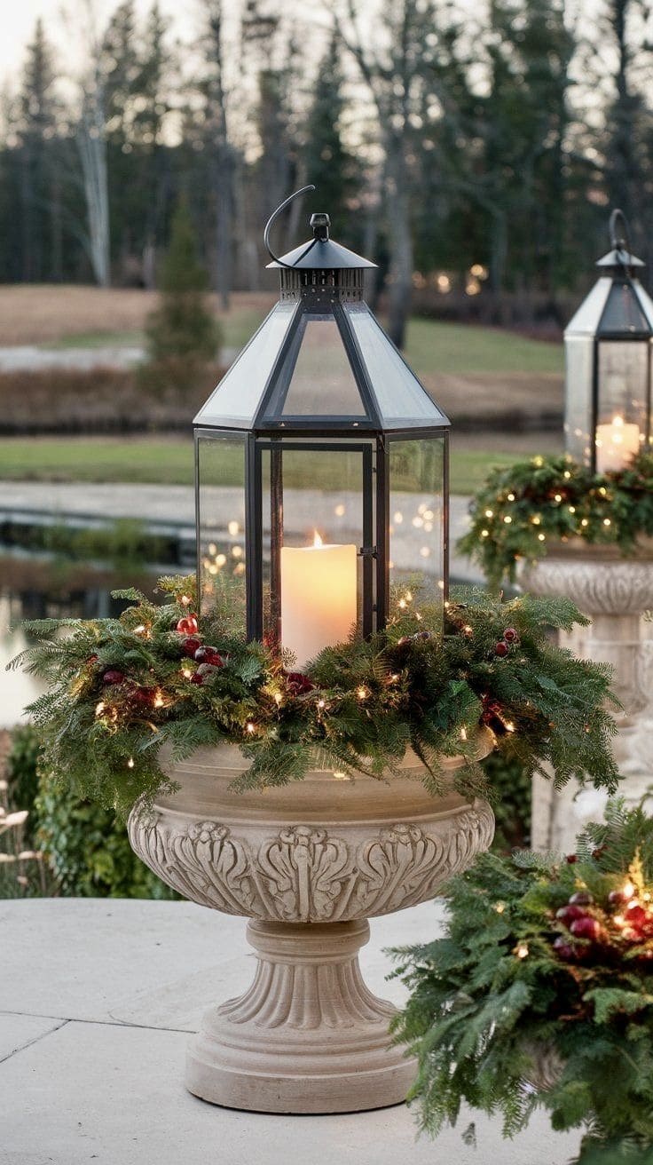 Classic Lantern Christmas Planter