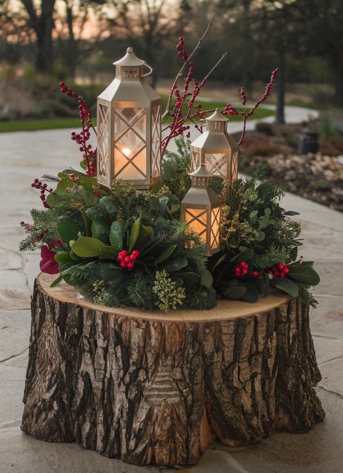 Lantern Centerpiece Christmas Planter