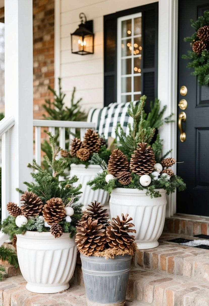 Pinecone Elegance Christmas Planters