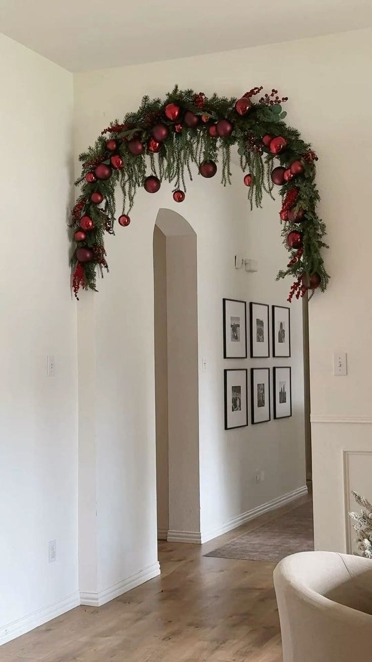 Timeless Red Ornament Arch