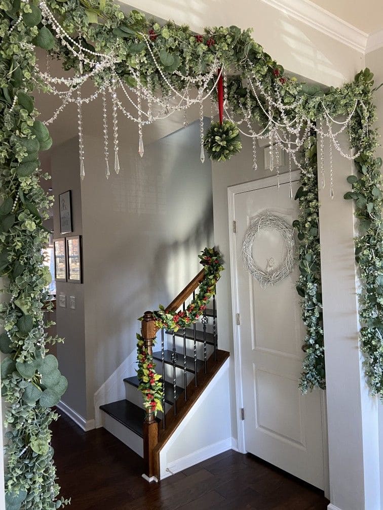 Eucalyptus and Crystal Beaded Arch