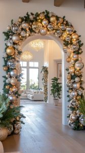 Luxurious Silver and Gold Ornament Arch