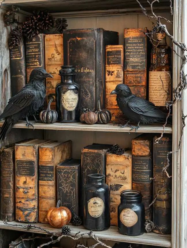 Haunted Apothecary Bookshelf Display