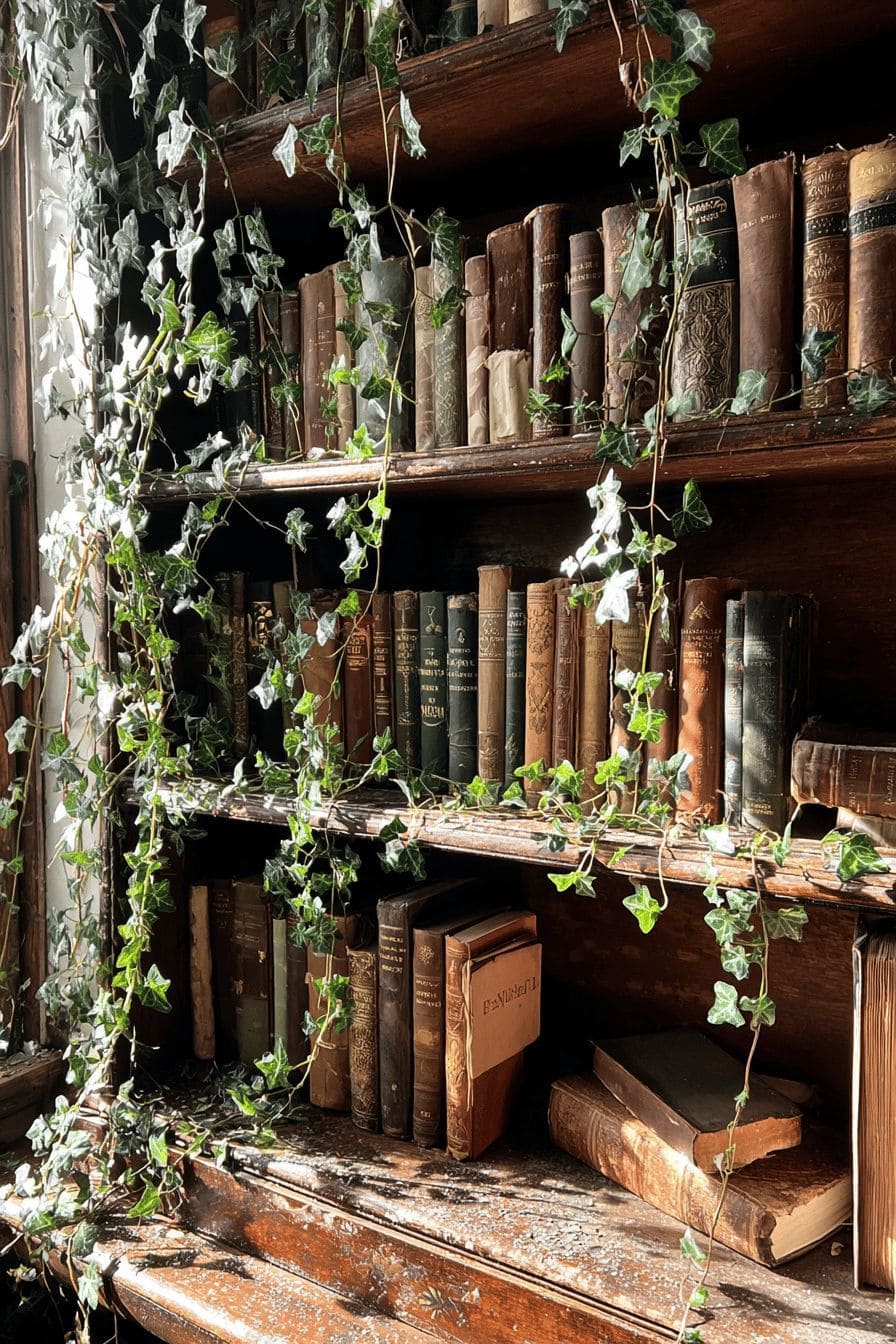 Enchanted Ivy Library Shelves