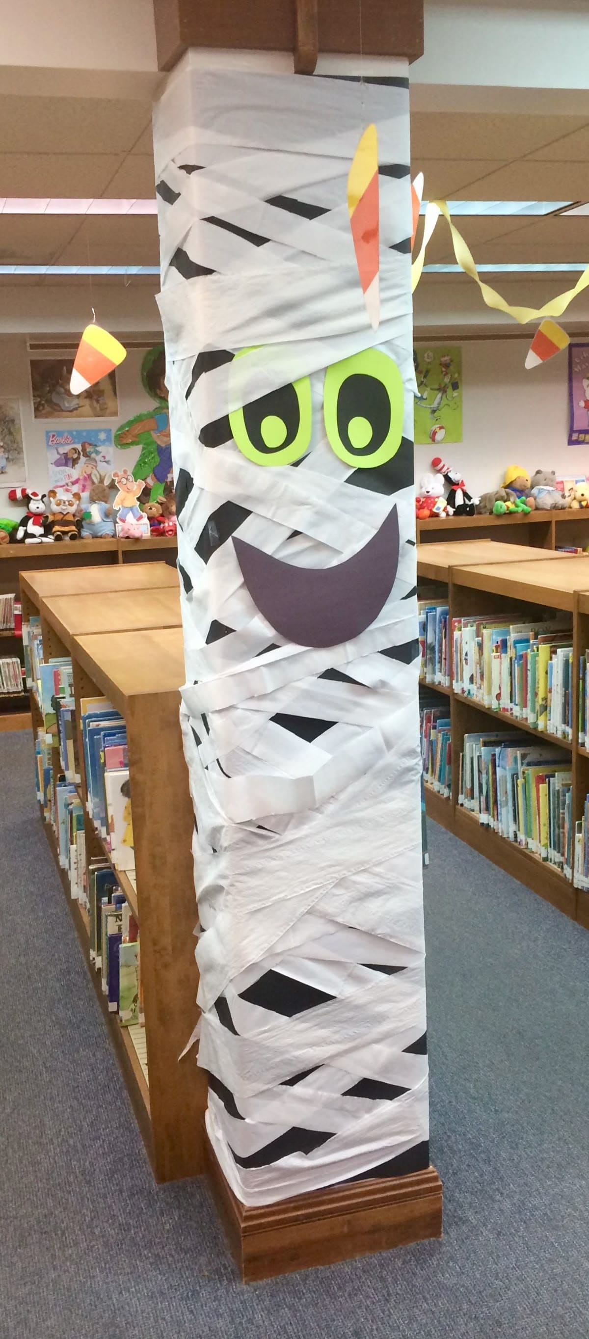 Mummy Wrapped Library Column