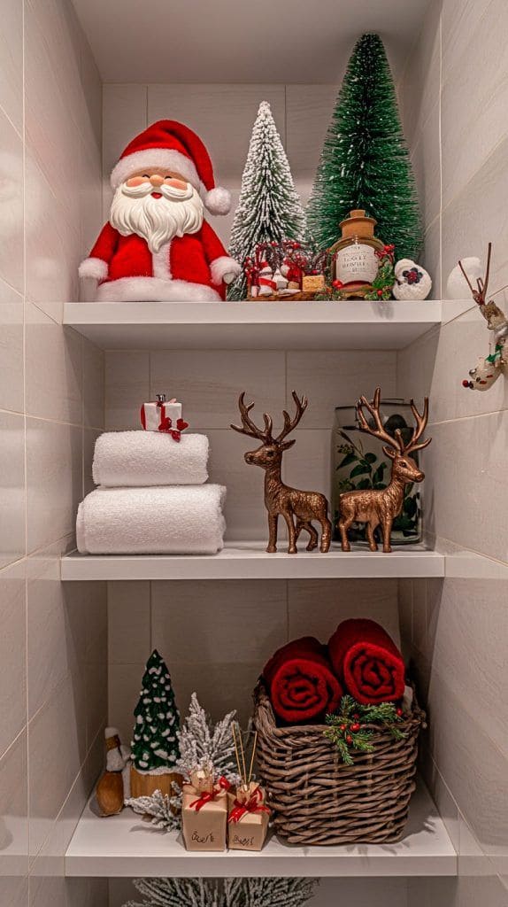 Festive Christmas Shelf Display