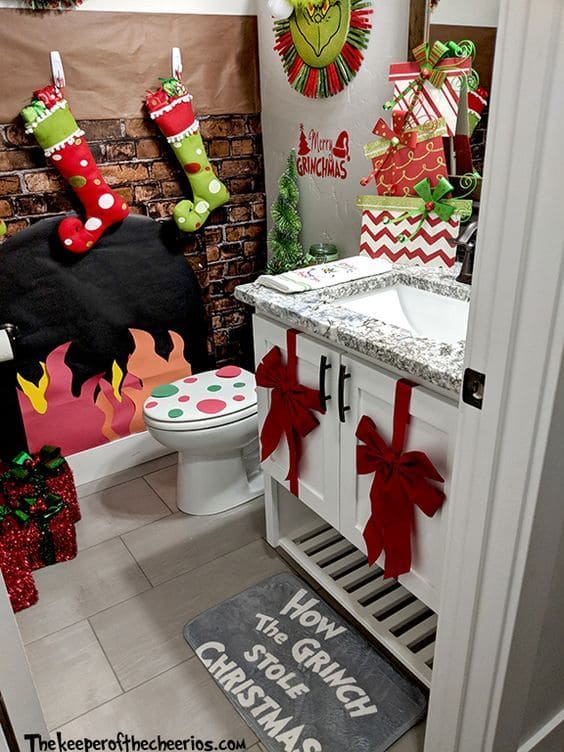 Playful Grinchmas Bathroom Wonderland
