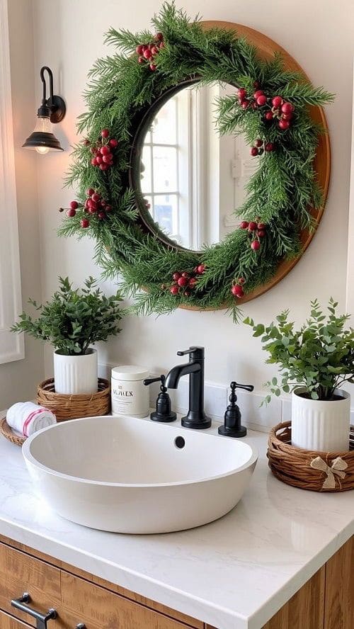 Mirror Wreath Christmas Elegance