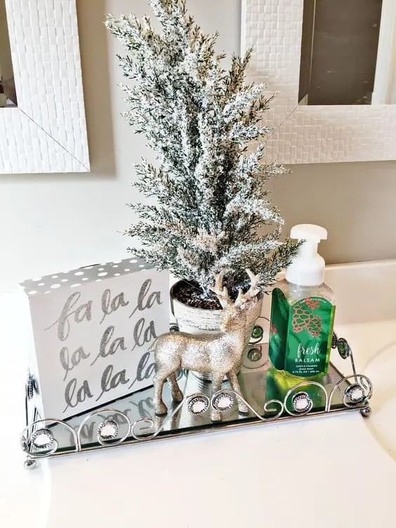 Frosted Pine Bathroom Tray Display