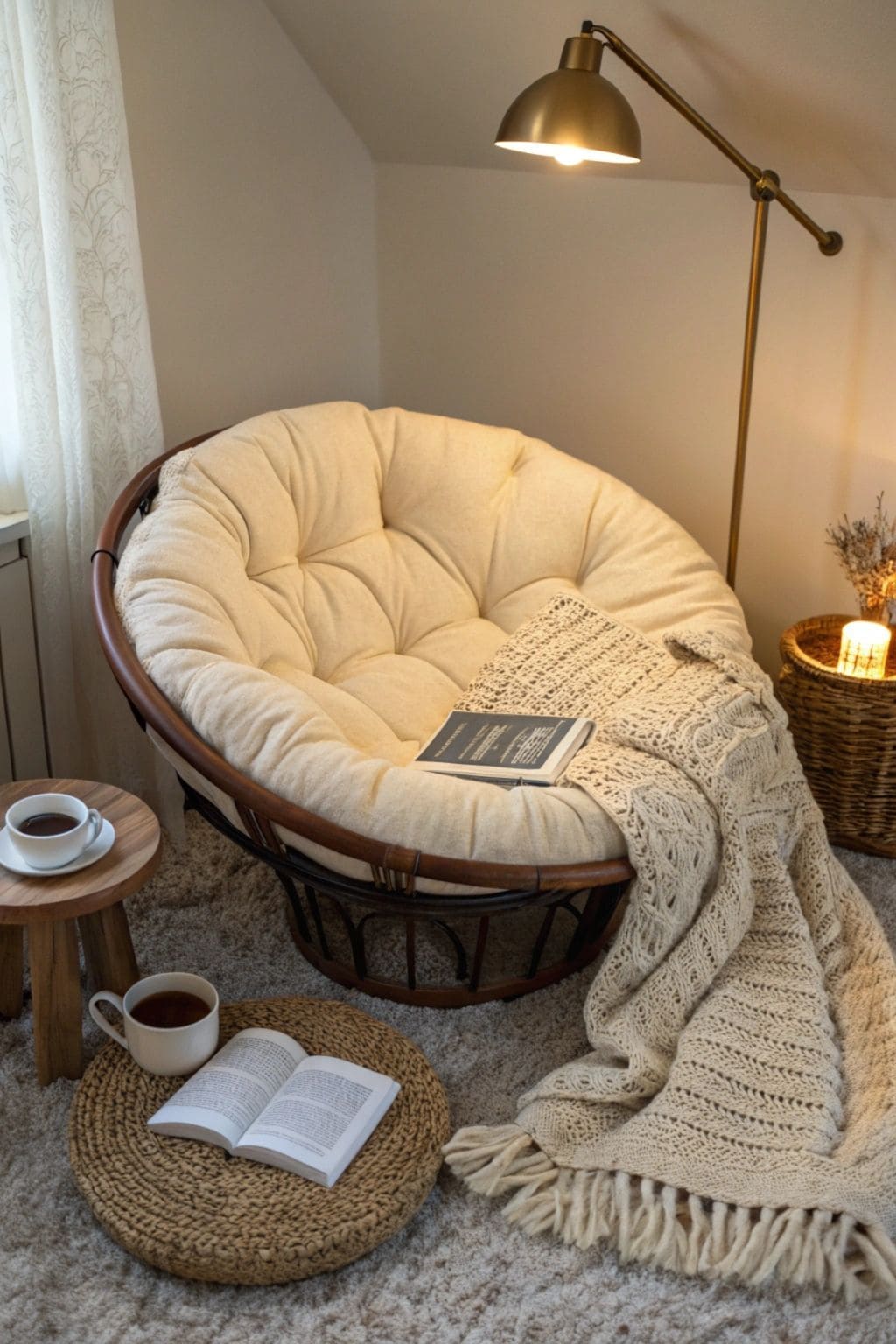Cozy Reading Nook with Papasan Chair