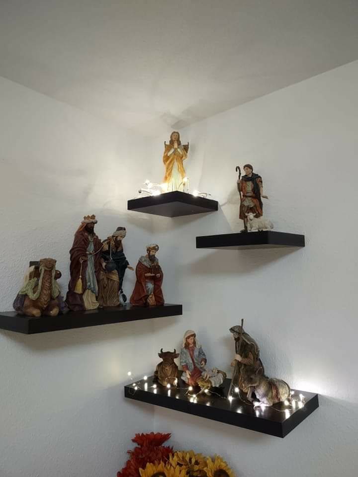 Contemporary Floating Shelf Nativity Arrangement