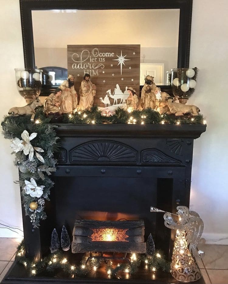 Traditional Mantel Nativity Radiating Cozy Warmth