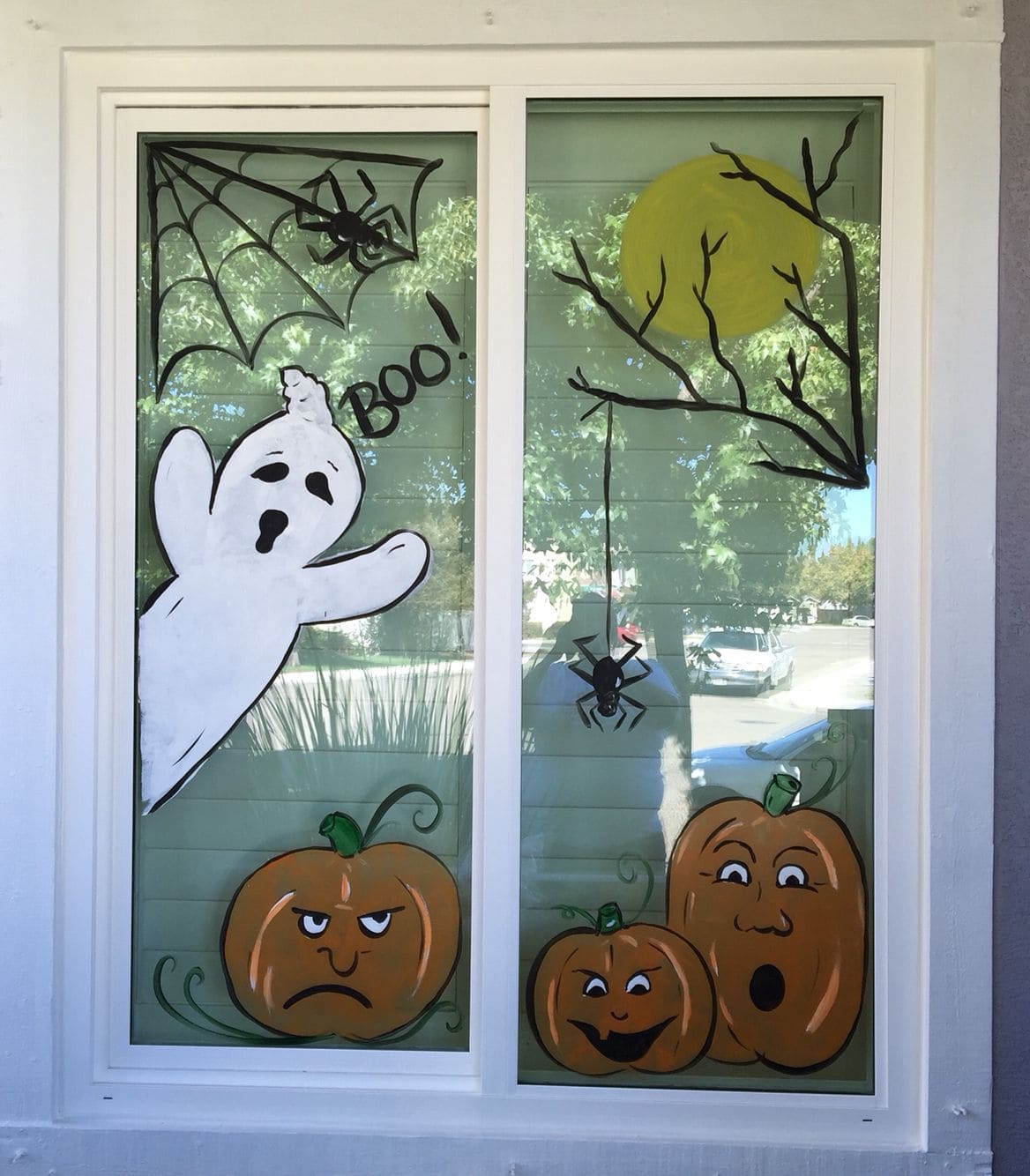 Playful Halloween Window Paintings