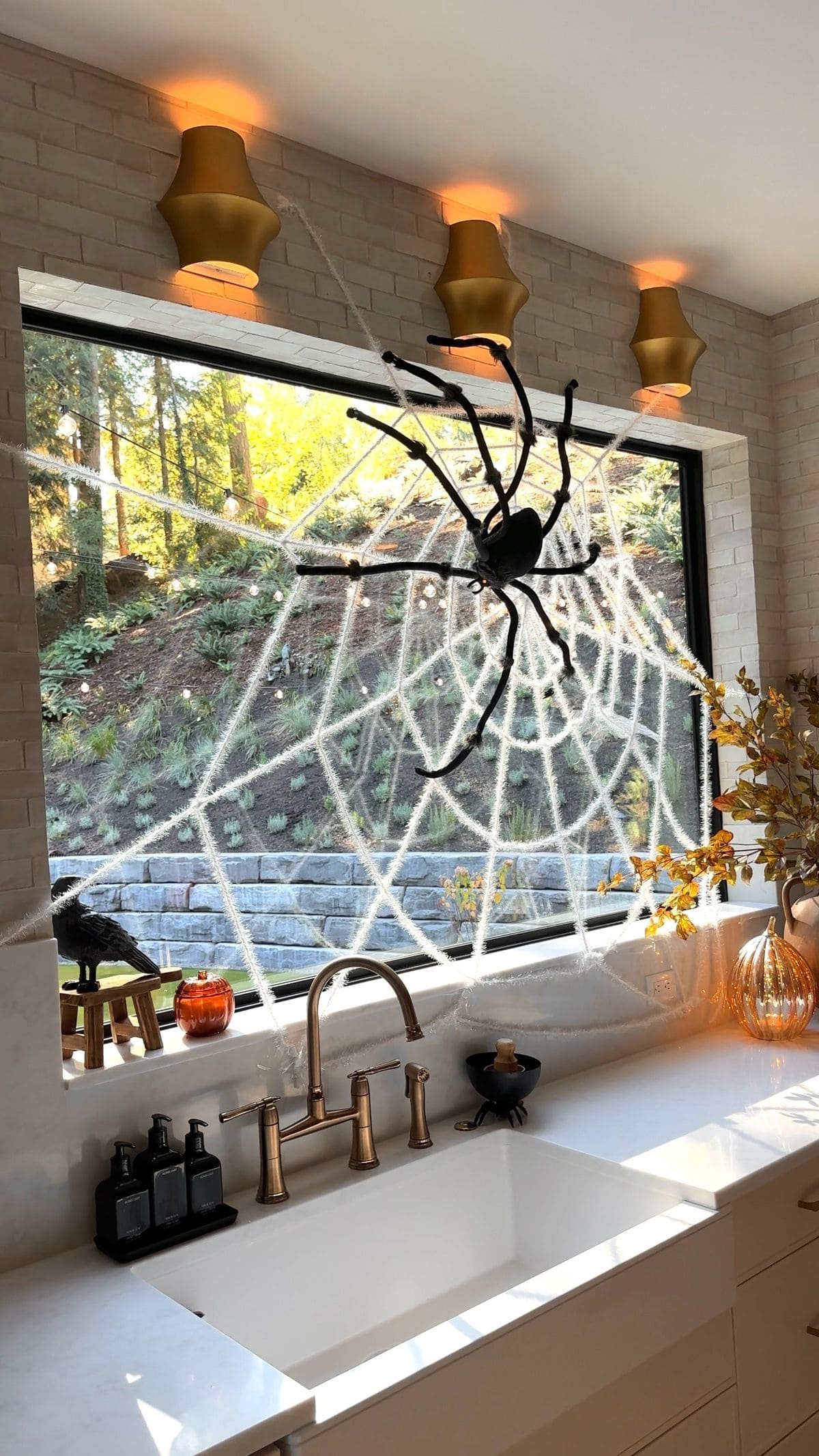 Giant Spider Web Kitchen Window Decoration